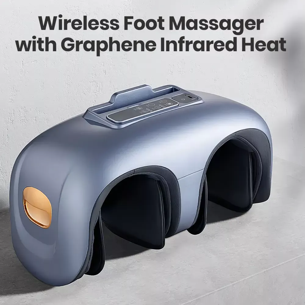 Wireless Foot Massager with Graphene Infrared Heat Therapy and Air Compression