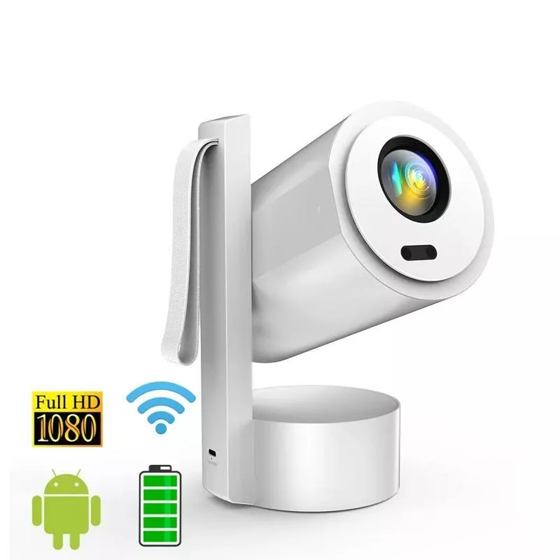 Smart HD 1080P LED Projector with Auto Focus, Android 13 & Built-in Battery