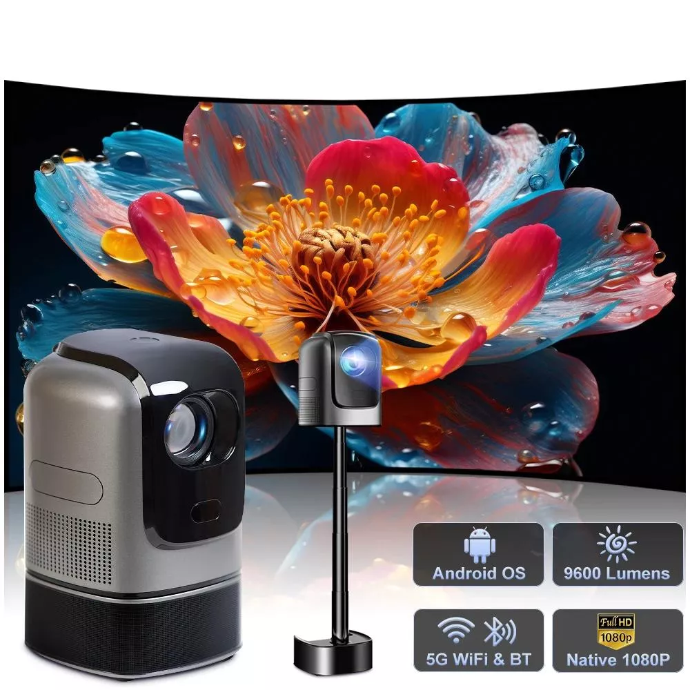 Mini LED Home Theater Projector 1080P HD with Remote and Speaker