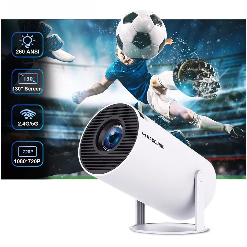 4K Android 11 Mini Projector with Dual WiFi and 260 ANSI Brightness