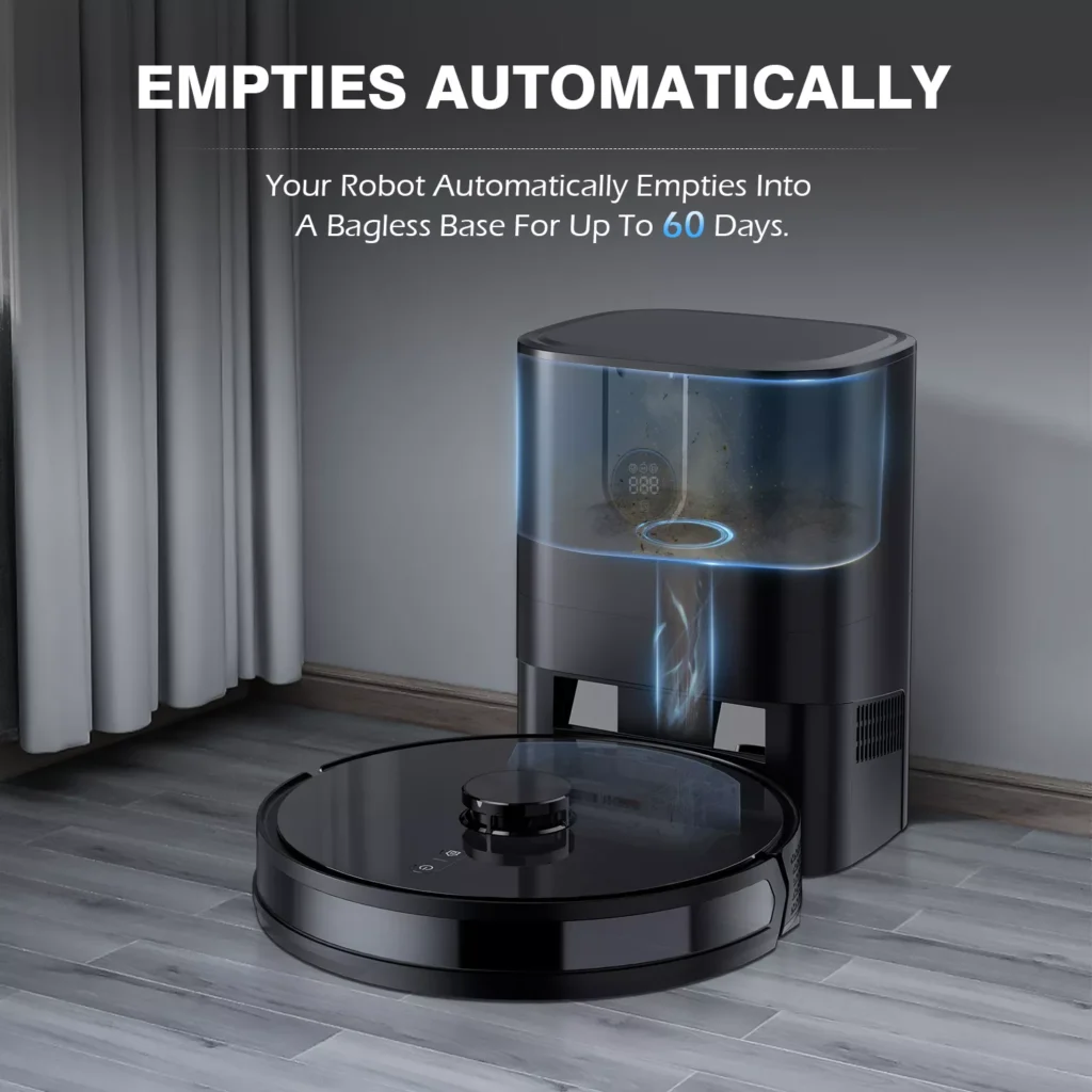 Robot Vacuum Cleaner with Auto-Empty Dock and Powerful Suction