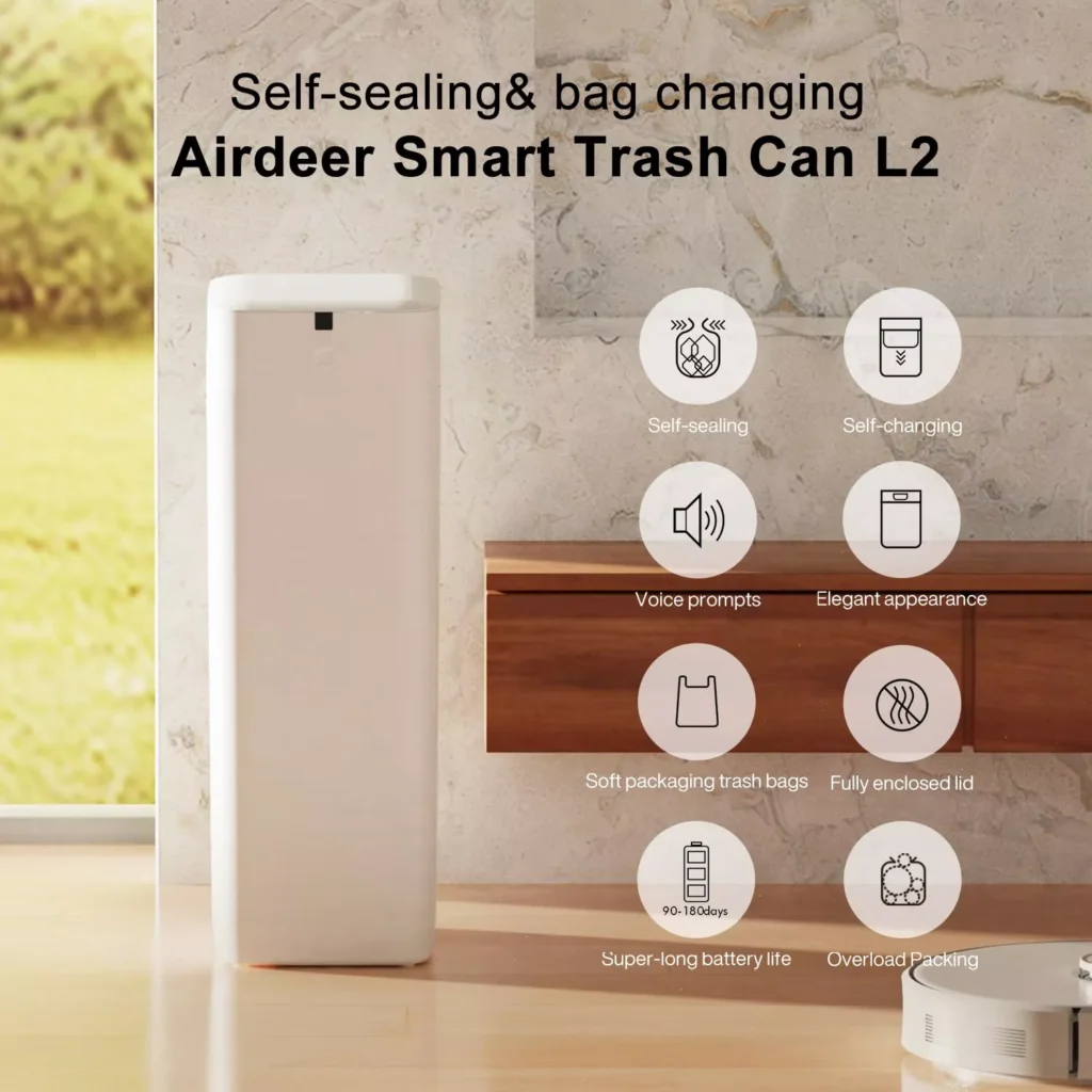 8-Gallon Self-Sealing and Self-Changing Smart Trash Can with Motion Sensor
