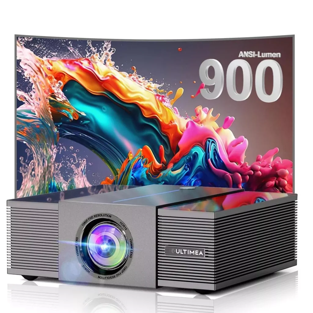 Native 1080P 4K Home Theater Projector with Auto Focus and WiFi Bluetooth