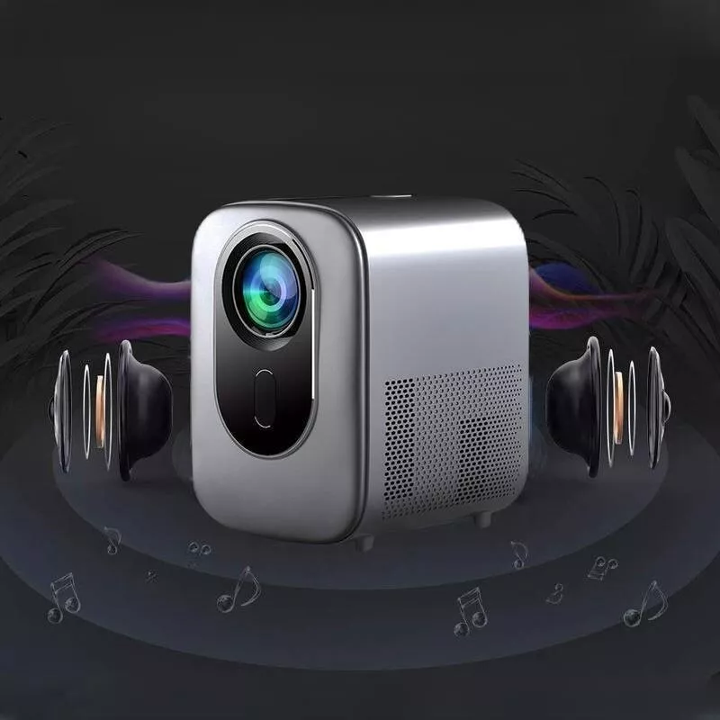 1080P High-Definition Smart Home Theater Projector with Dolby Audio, Dual-Band WiFi, and Keystone Correction