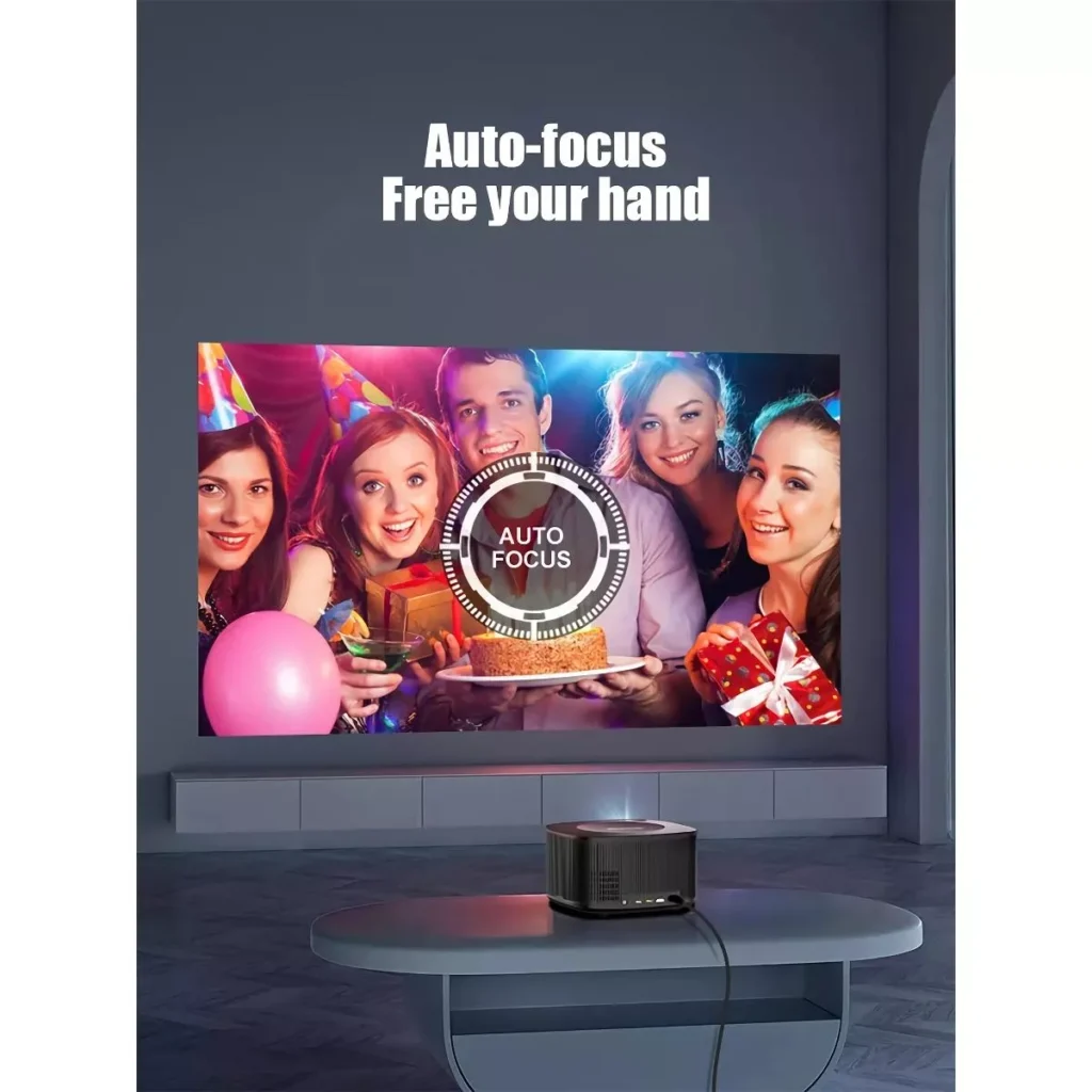 Full HD 1080P Smart Home Theater Projector with 4K Support, Dolby Audio, and Wi-Fi Connectivity