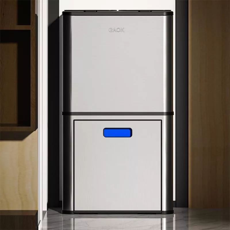 Eco-Friendly Stainless Steel Trash Can – Modern Rectangular Design for Kitchen, Bedroom, and Office