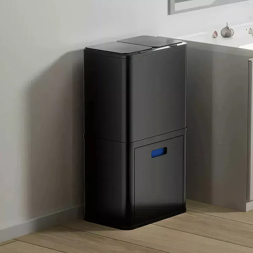 Eco-Friendly Stainless Steel Trash Can – Modern Rectangular Design for Kitchen, Bedroom, and Office