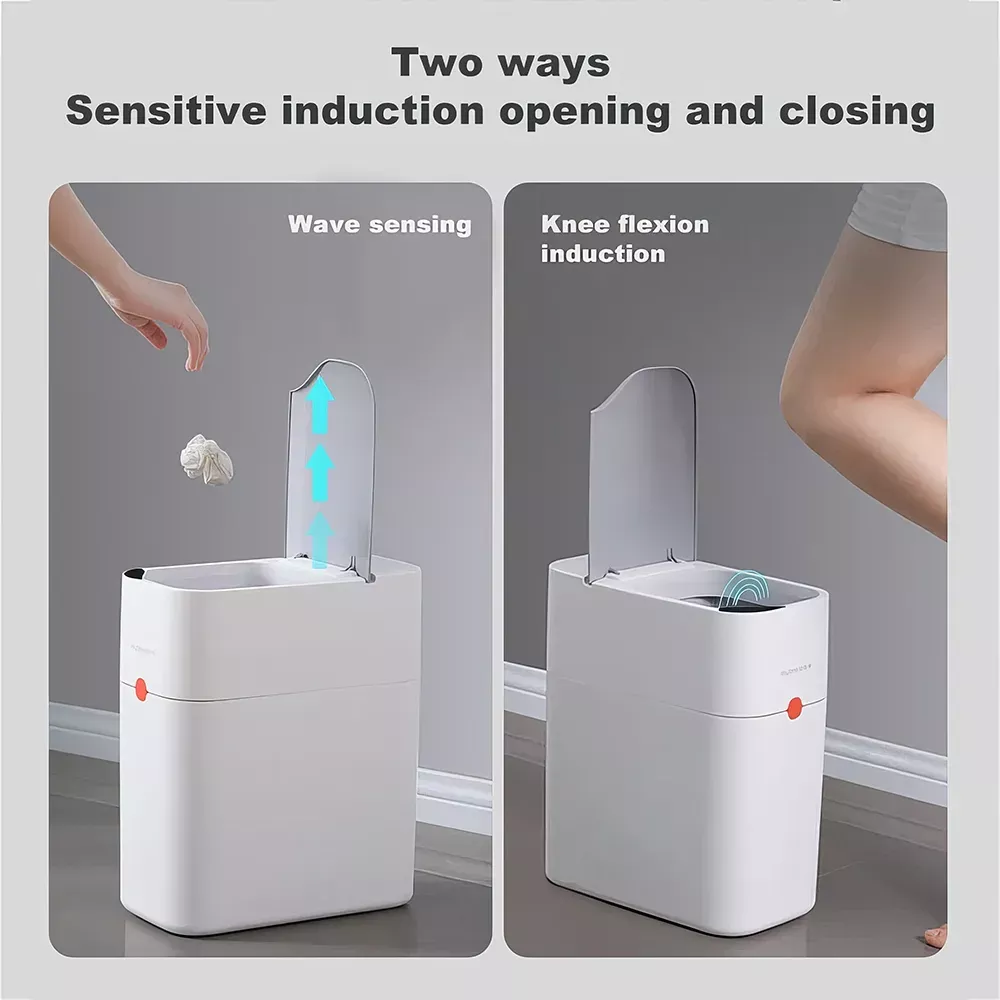 Smart Touchless Kitchen & Bathroom Trash Can with Automatic Bagging