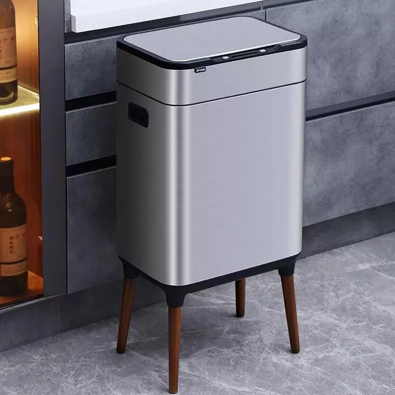 Luxury Smart Sensor Kitchen Trash Can – High-Capacity Stainless Steel Bin