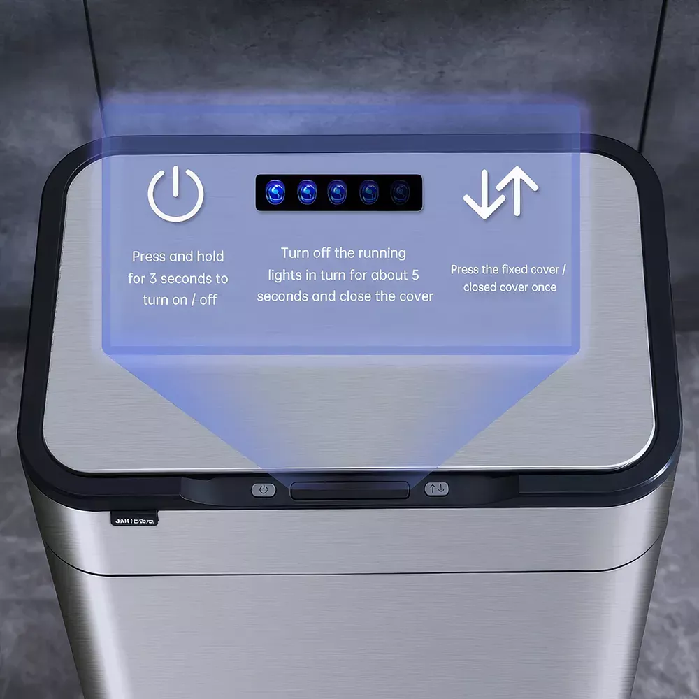 Luxury Smart Sensor Kitchen Trash Can – High-Capacity Stainless Steel Bin