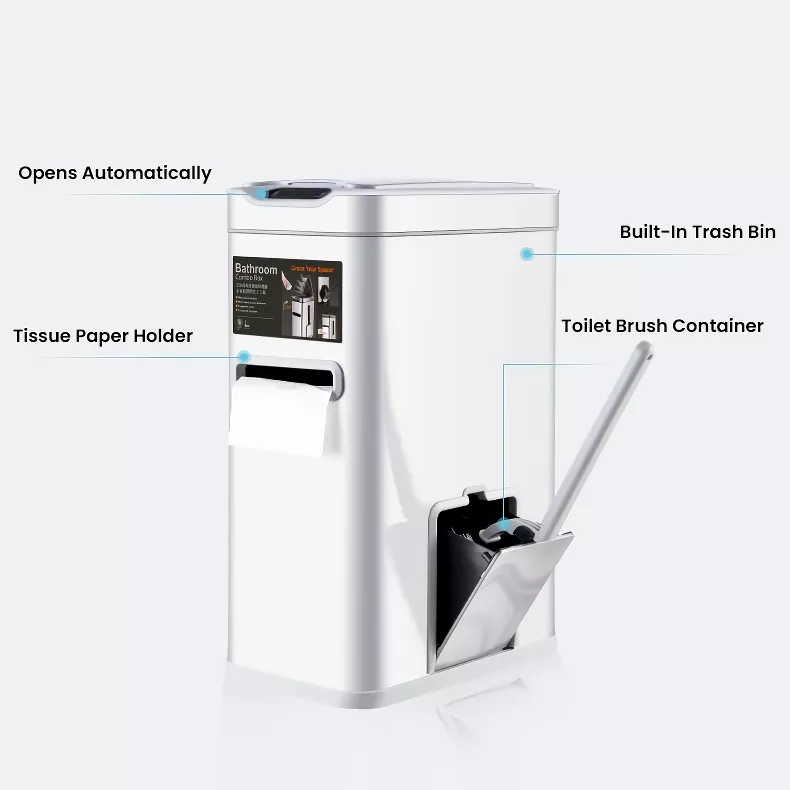 7L Stainless Steel Smart Sensor Trash Can with 3-in-1 Function