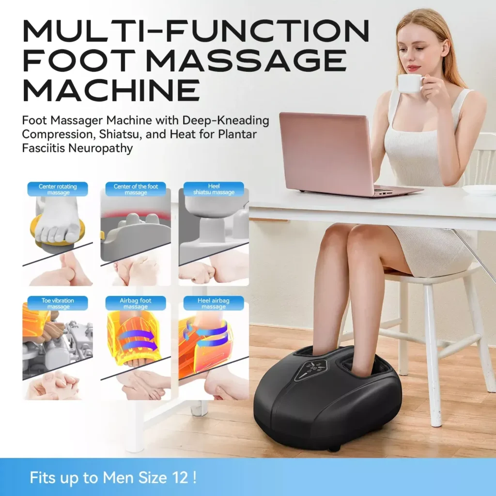 Heated Foot Therapy Massager with Vibration and Kneading Function