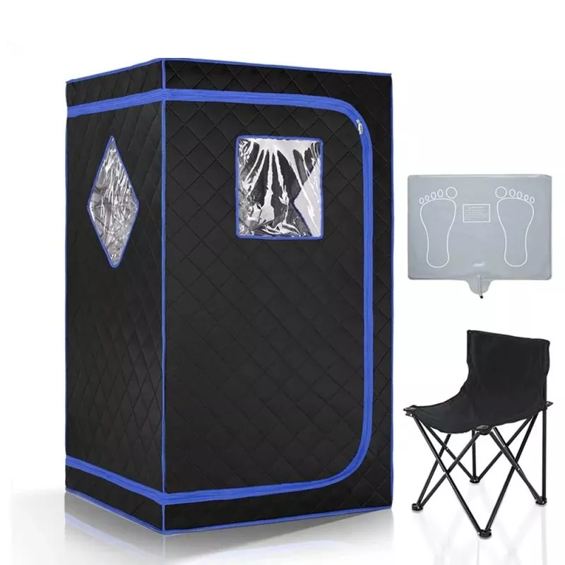 Portable Infrared Home Sauna with Foldable Chair & Heated Foot Pad