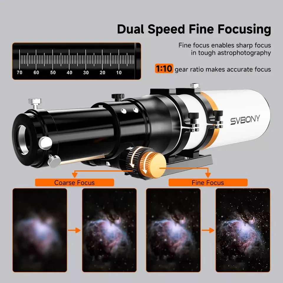 70mm ED Refractor Telescope with Flat-Field Corrector for Astrophotography