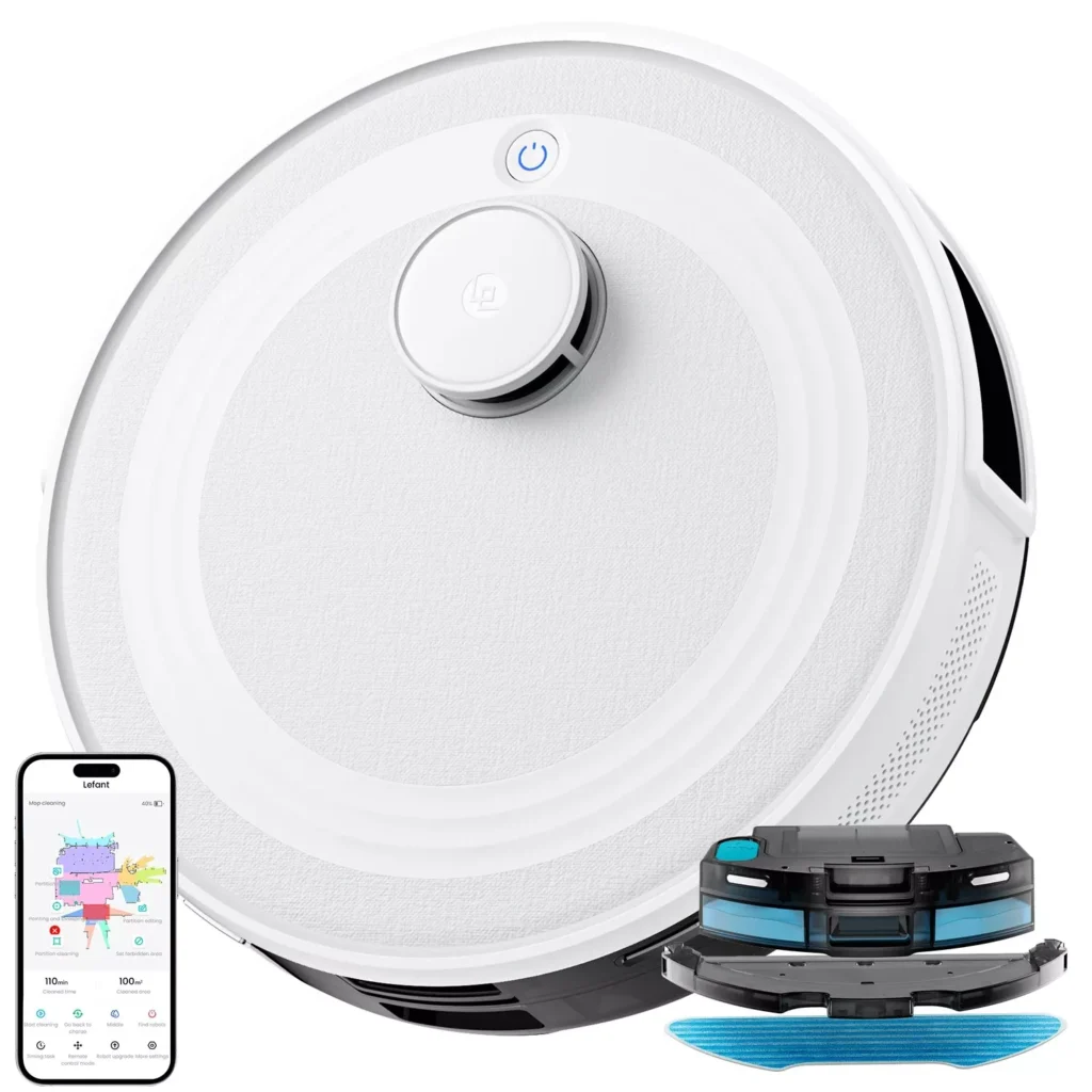 Smart Laser Navigation Robot Vacuum with 6000Pa Power & Pet Hair Cleaning