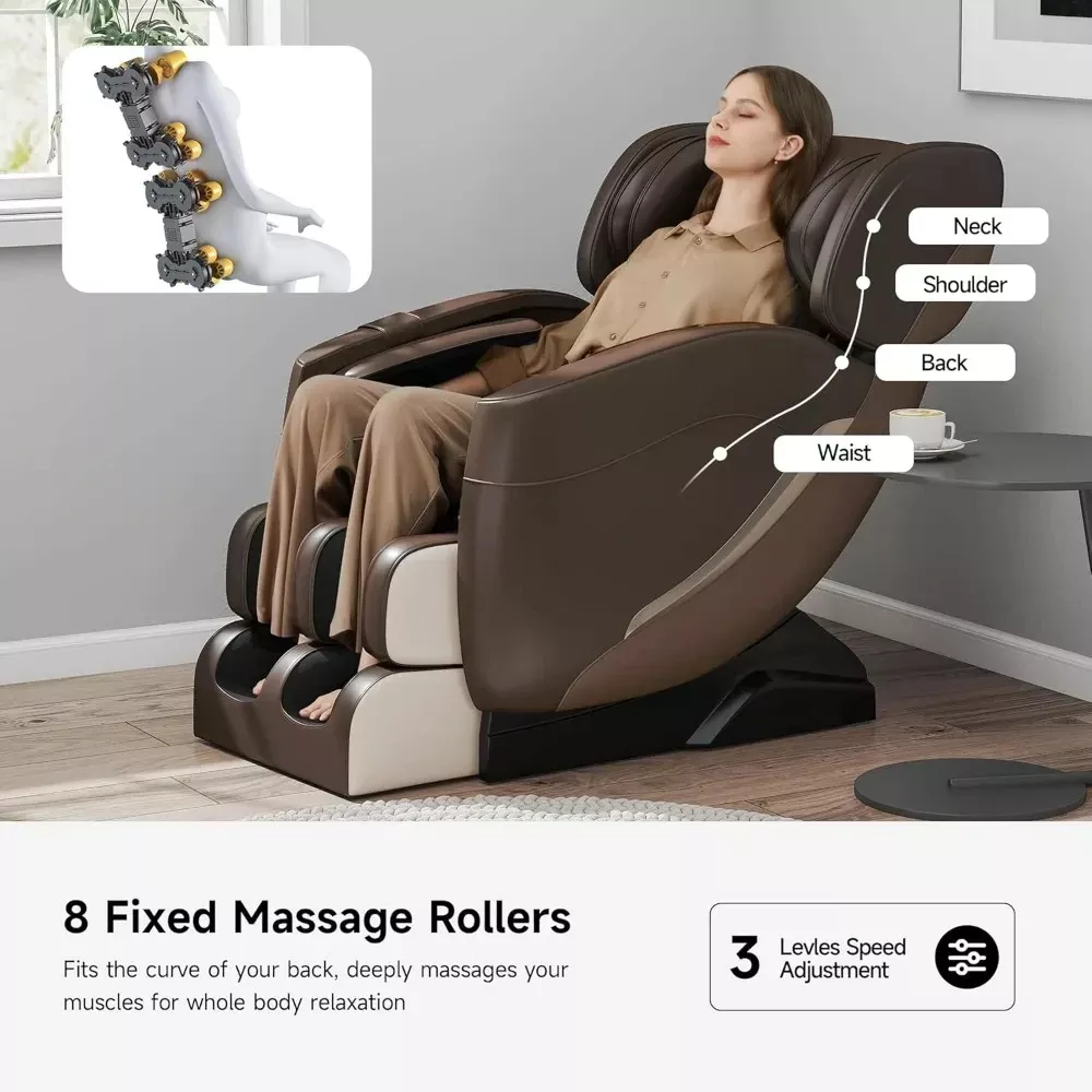 Full Body Zero Gravity Massage Chair with Heat, Bluetooth & Foot Massage
