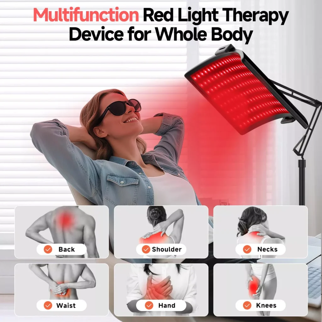 Infrared Red Light Therapy Panel with Stand & Belt