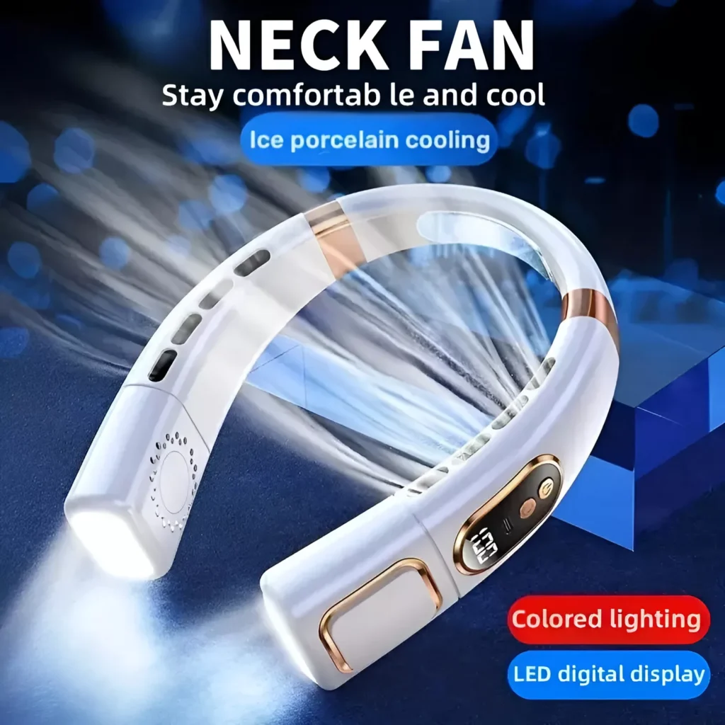Wearable Neck Fan with LED Lights