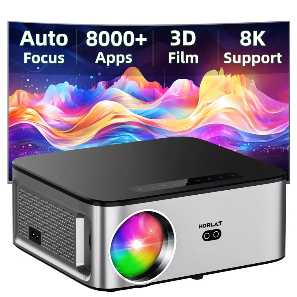 Smart 4K Outdoor Home Theater Projector with Auto Focus & 5G WiFi