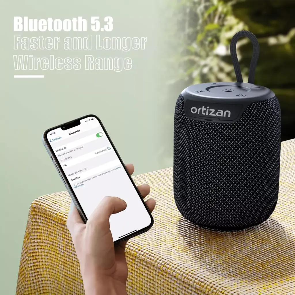 15W Portable Bluetooth Speaker with Extra Bass, Waterproof, Stereo Pairing