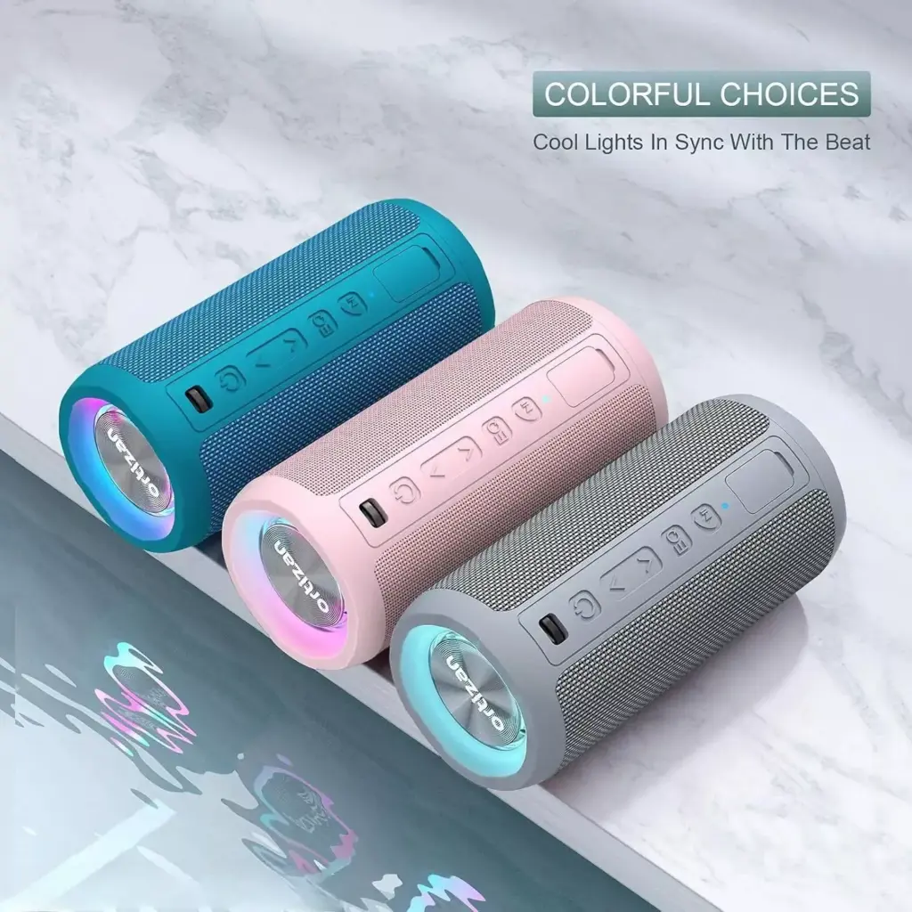 Portable Bluetooth Speaker with 24W Stereo Sound, 30H Playtime & Waterproof