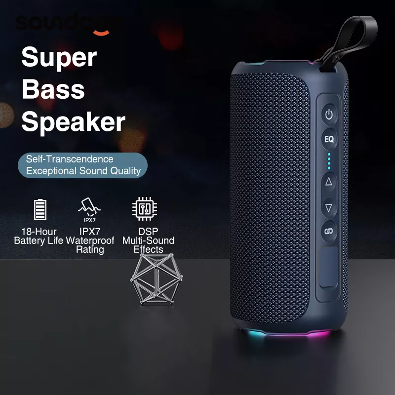 40W Portable Bluetooth Speaker with Enhanced Bass, Waterproof, 30H Playtime