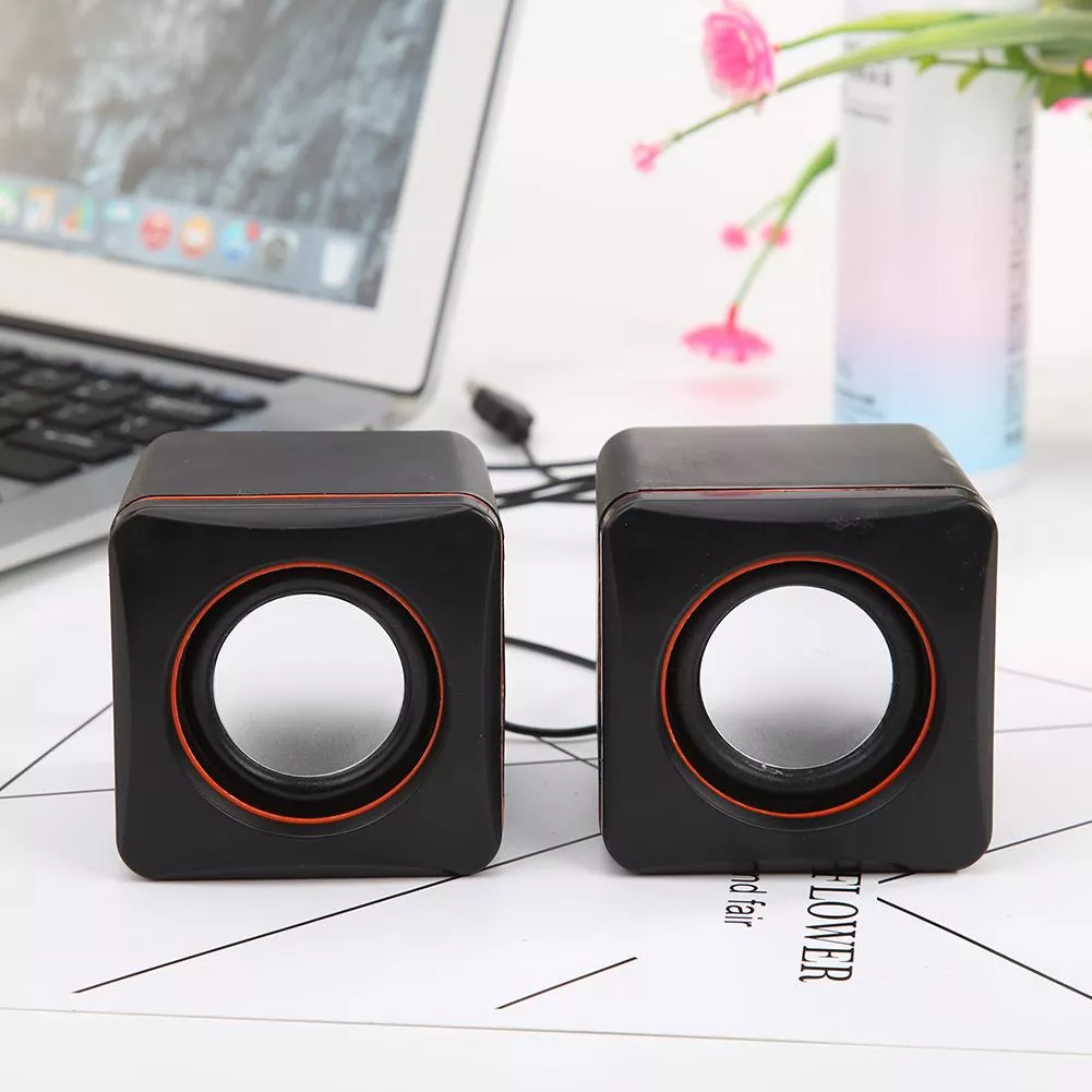 USB Powered Mini Stereo Speakers for Laptop & Desktop – Dual Portable Sound