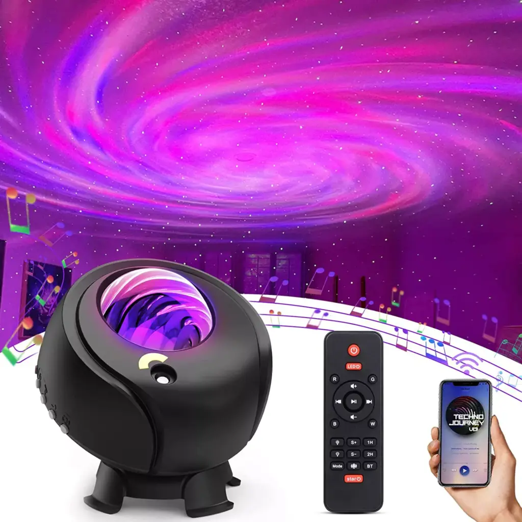 Upgraded Galaxy Star Projector Lamp with Bluetooth Speaker & Aurora Effects