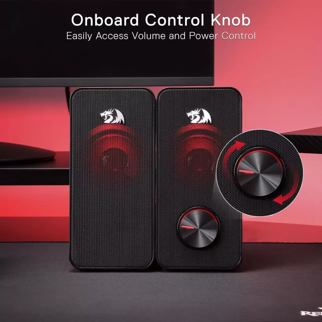 USB Powered 2.0 Stereo Gaming Speakers with LED Backlight for PC & Desktop