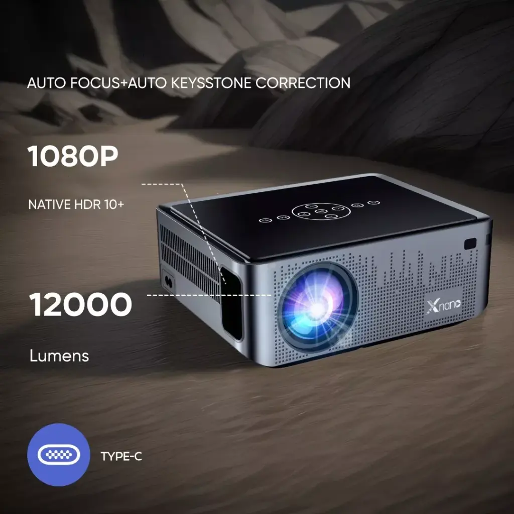 Portable 4K 8K Full HD Projector with WiFi, Bluetooth, and Android for Home Theater