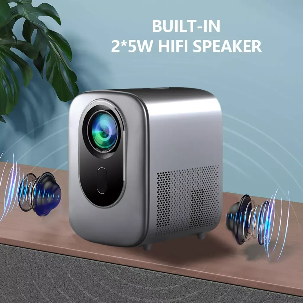 1080P Smart Home Projector with HDR10, WiFi 6, Bluetooth, and Netflix Built-In