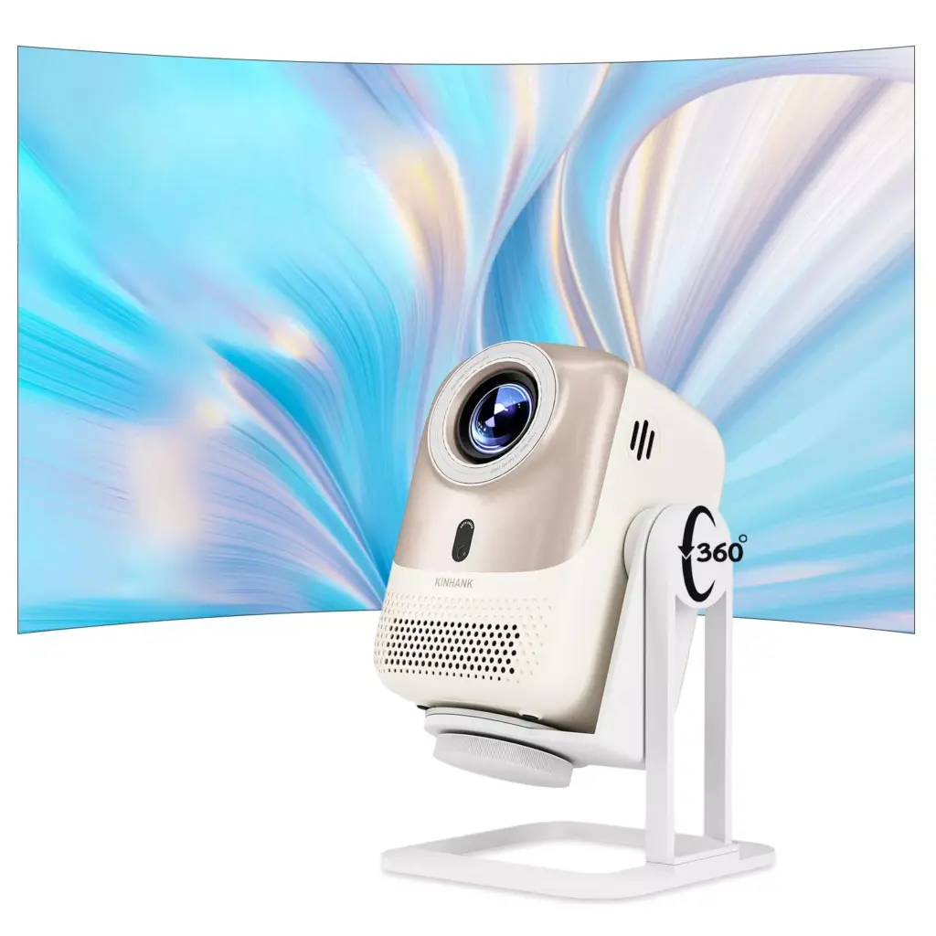 4K Portable Smart Projector with Auto Focus, WiFi 6, Android & Netflix