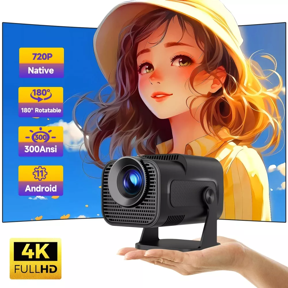 Mini 720P HD Projector with WiFi 6, 4K Support & BT 5.0