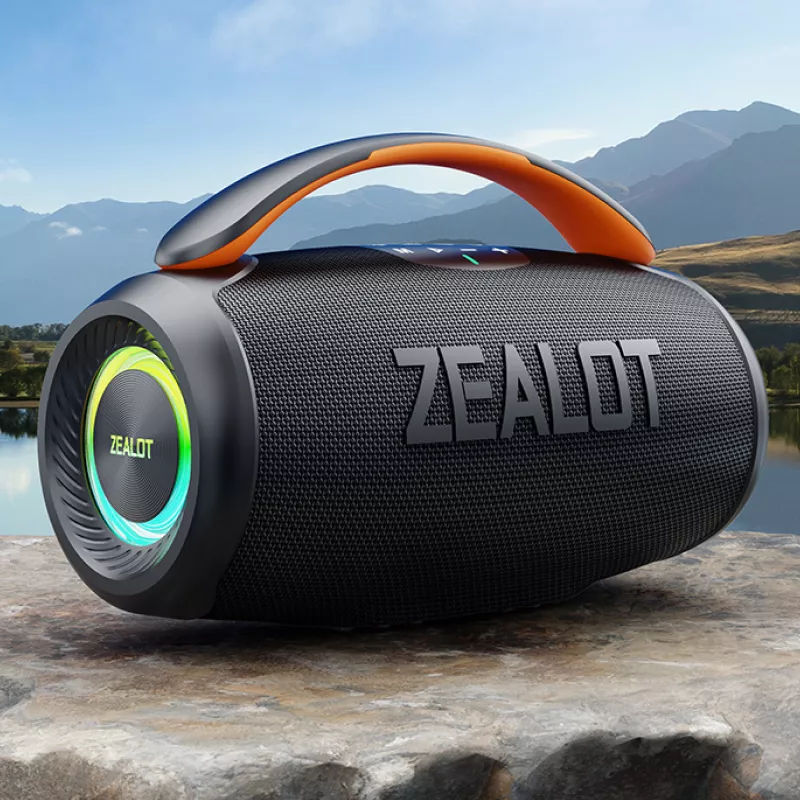 50W Bluetooth Speaker with IPX6 Waterproof, TWS, LED Lighting, and Portable Handle