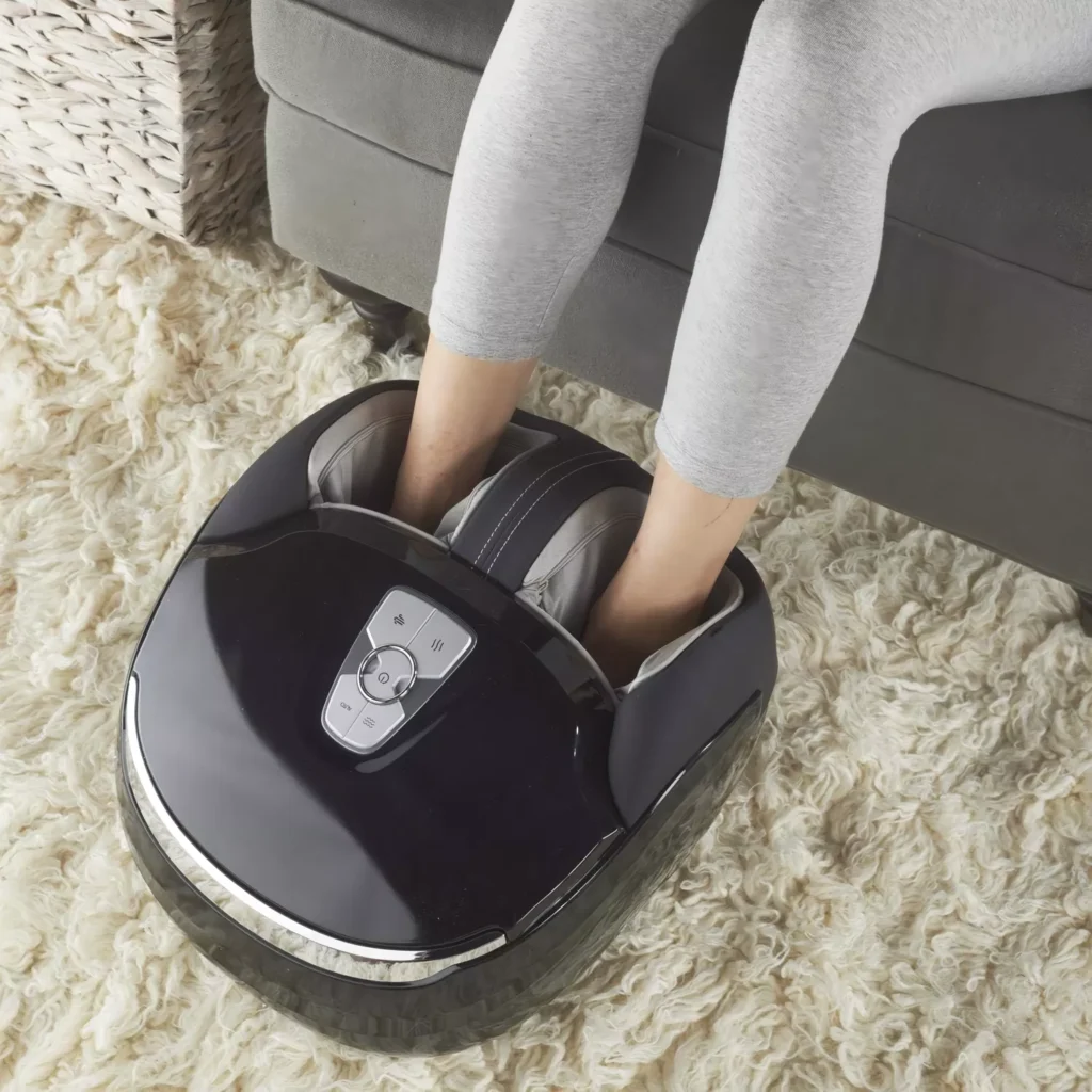 Electric Foot Massager with Heated Deep Vibration, Rolling Kneading & Air Compression