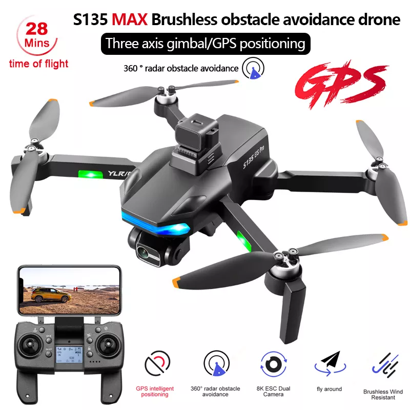 8K Dual Camera Drone with 360° Obstacle Avoidance & One-Key Return