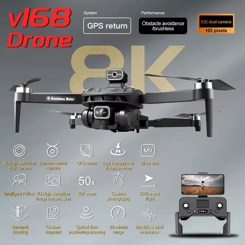 Professional 8K HD Dual-Camera GPS Drone