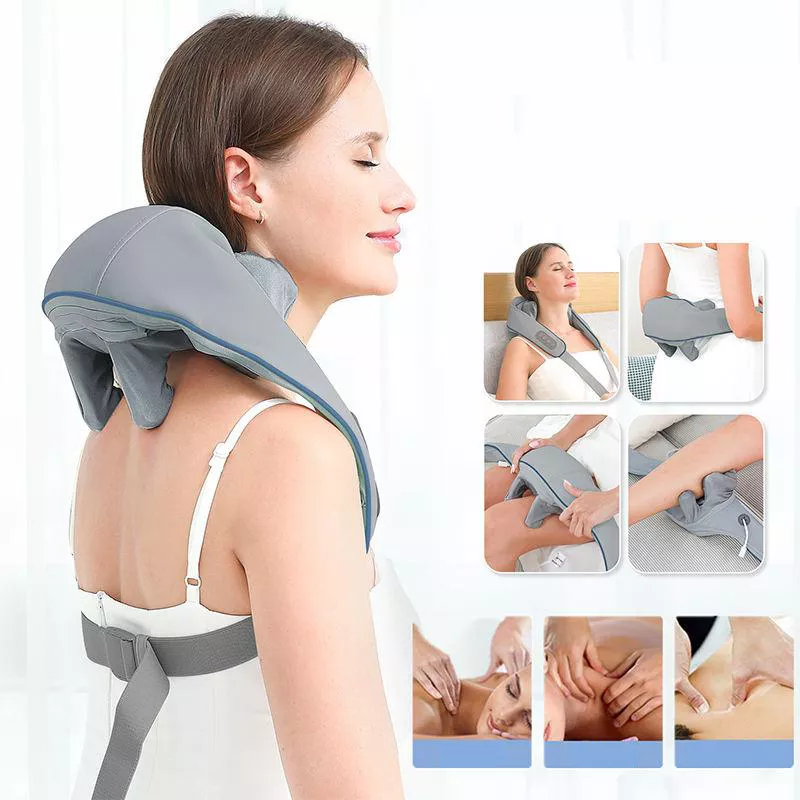 Wireless Neck and Back Massager with Kneading and Heat