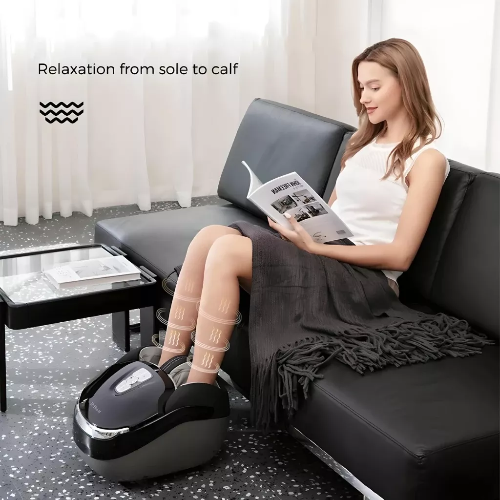 Electric Foot Massager with Vibration, Heating, Kneading & Air Compression