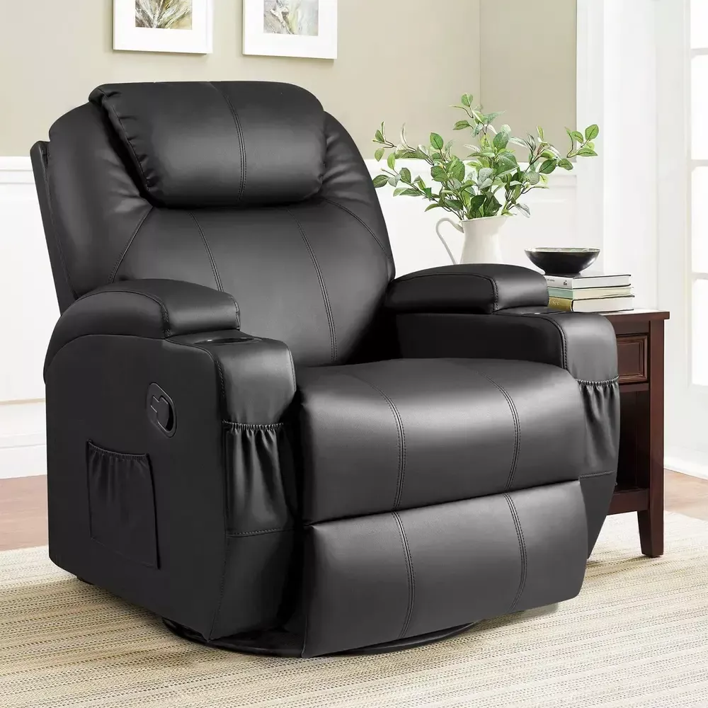 Swivel Rocker Recliner with Massage and Heating Functions