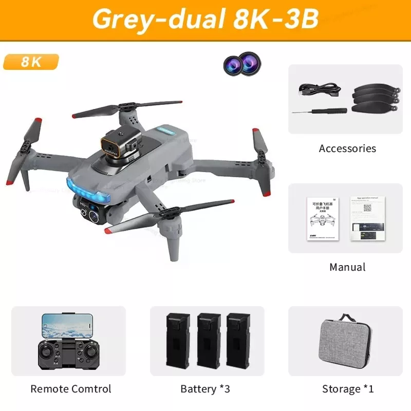 Grey Dual 8K (3 Batteries)