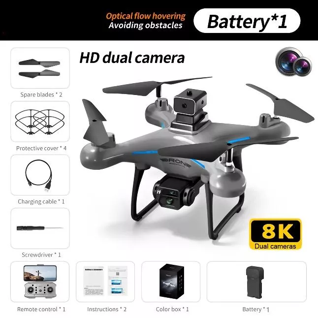 Gray with Dual 8K Camera (1 Battery)