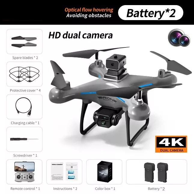 Gray with Dual 4K Camera (2 Batteries)