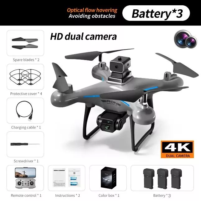 Gray with Dual 4K Camera (3 Batteries)
