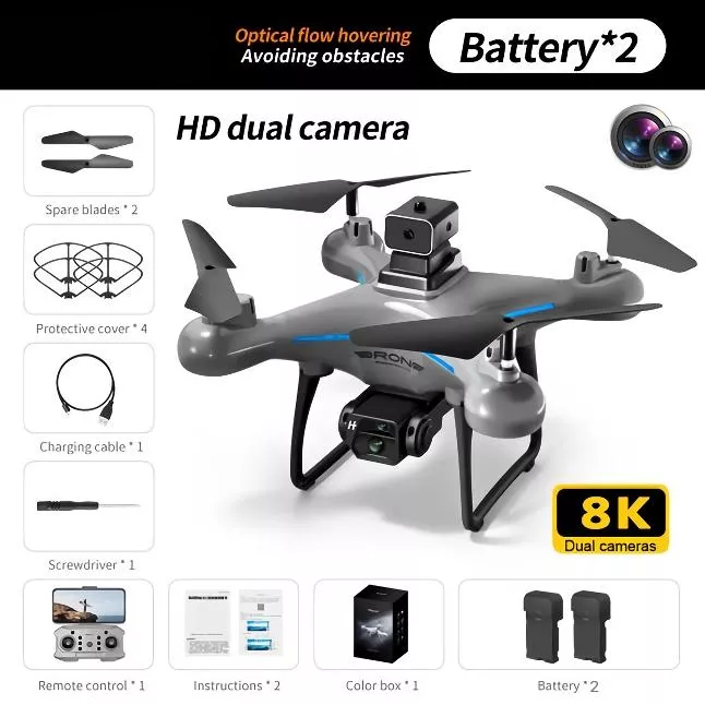 Gray with Dual 8K Camera (2 Batteries)