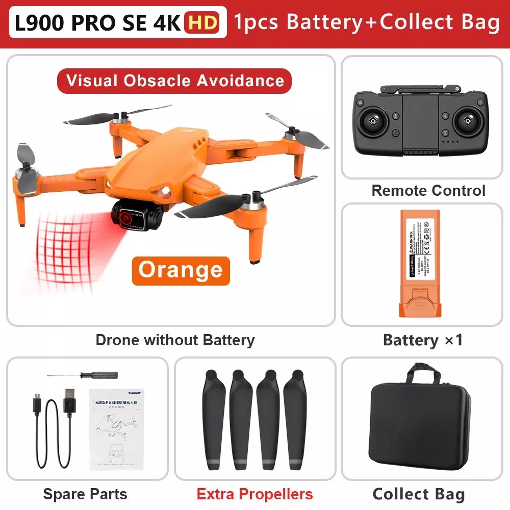 Orange 4K HD with 1 Battery Bag