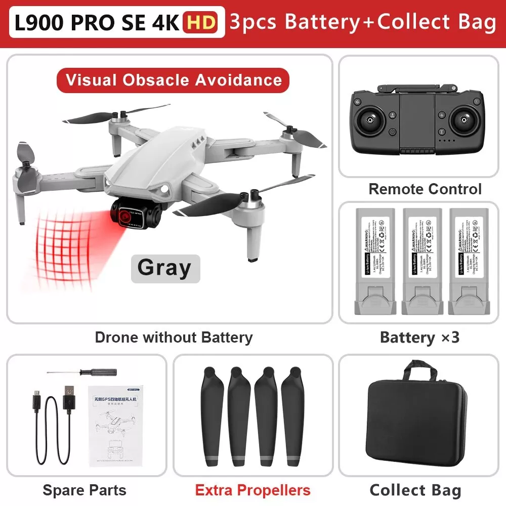 Gray 4K HD with 3 Battery Bag