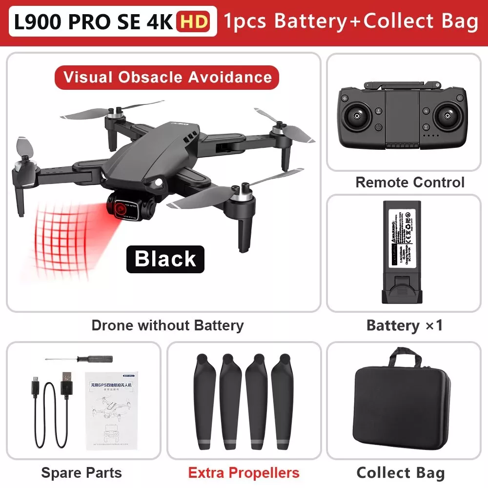 Black 4K HD with 1 Battery Bag