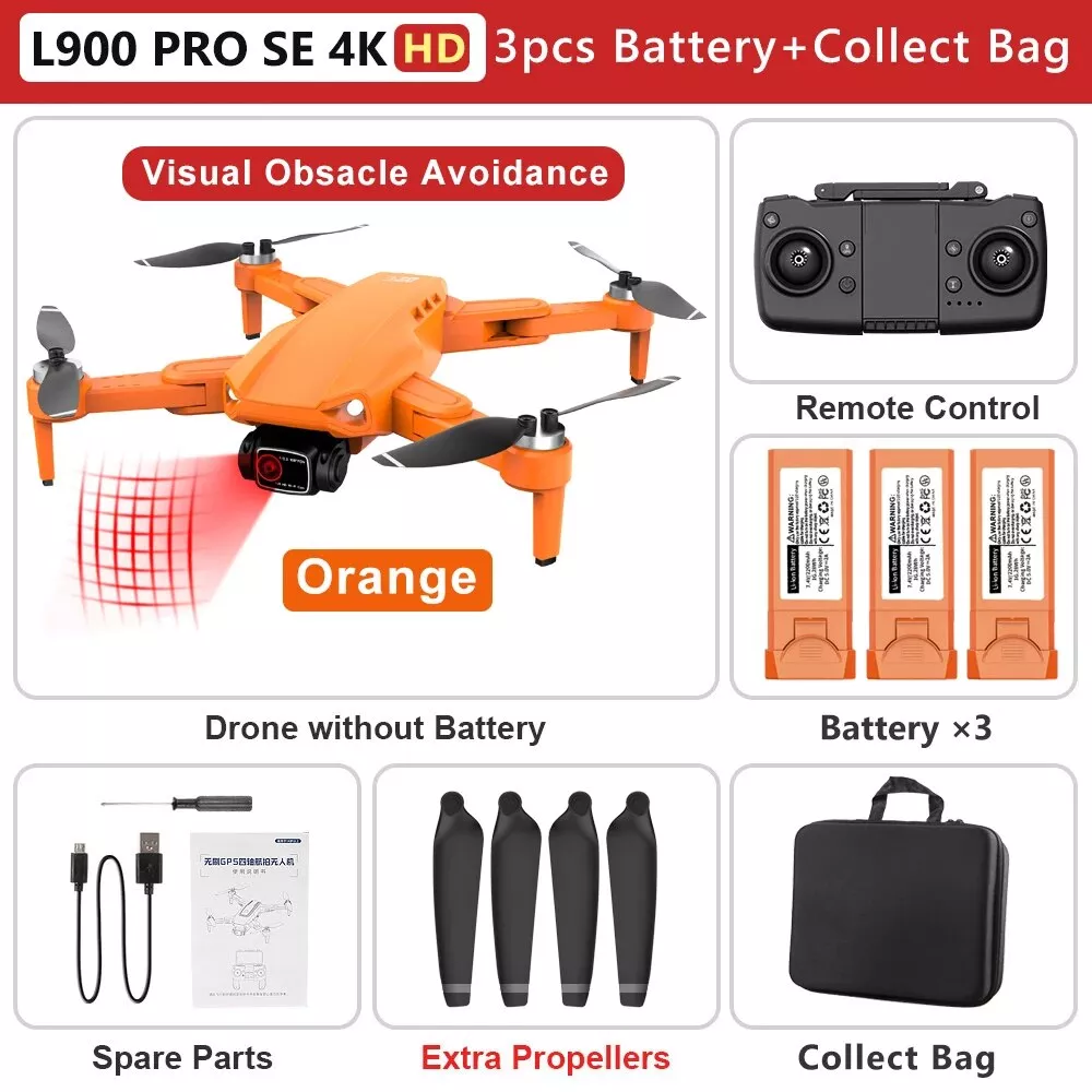 Orange 4K HD with 3 Battery Bag