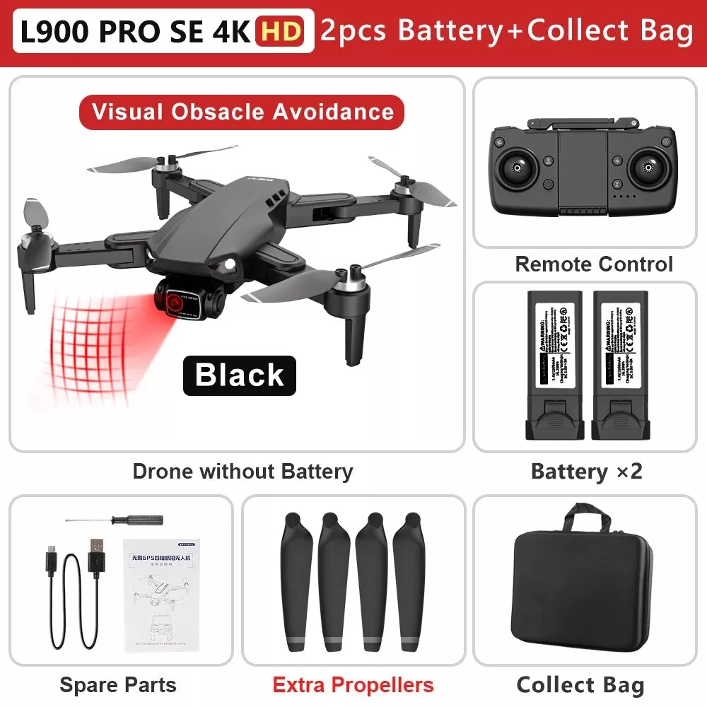 Black 4K HD with 2 Battery Bag